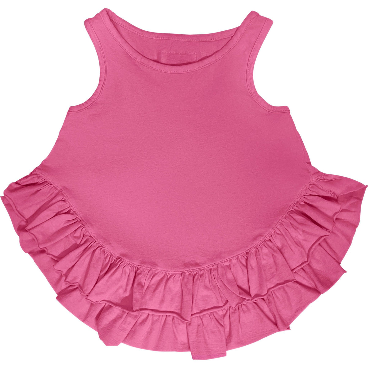 Be Mi Los Angeles Noa Ruffle Tank Top, stylish sleeveless blouse with ruffle details, perfect for casual and summer wear.