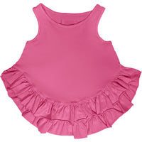 Be Mi Los Angeles Noa Ruffle Tank Top, stylish sleeveless blouse with ruffle details, perfect for casual and summer wear.