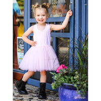 Be Mi Los Angeles Tutu Tank Dress for girls, featuring a colorful tutu skirt and sleeveless tank top design.