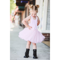 Be Mi Los Angeles Tutu Tank Dress, a stylish sleeveless dress with tutu skirt detail, perfect for casual or special occasions.