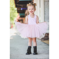Be Mi Los Angeles Tutu Tank Dress for girls, featuring a soft pastel tutu skirt and comfortable tank top design.