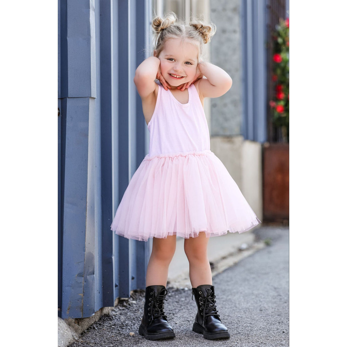 Be Mi Los Angeles Tutu Tank Dress for girls, featuring a playful tutu design and comfortable tank top style.