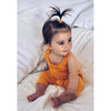 baby girl wearing cotton orange romper