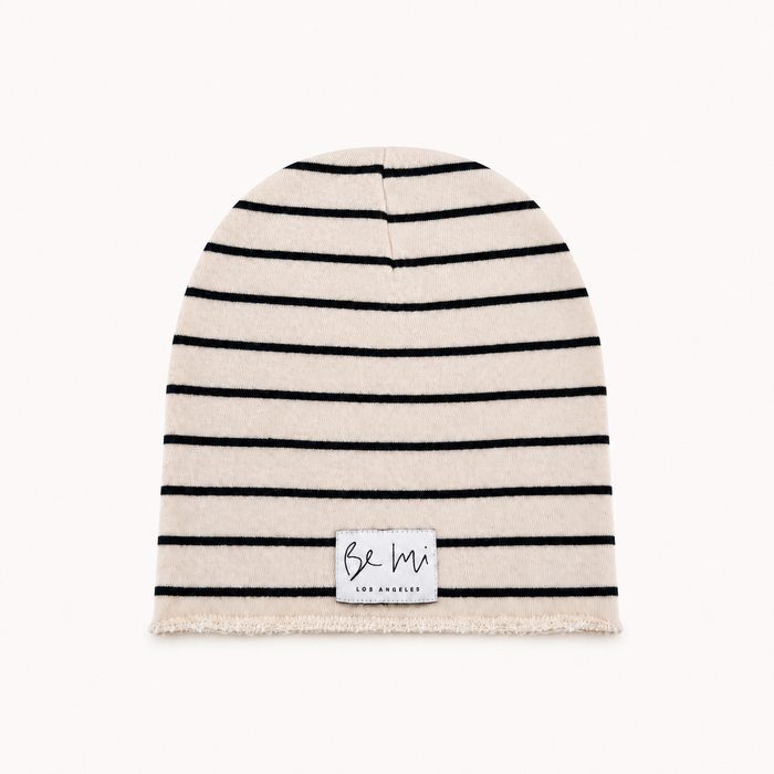 French Terry Striped Beannie
