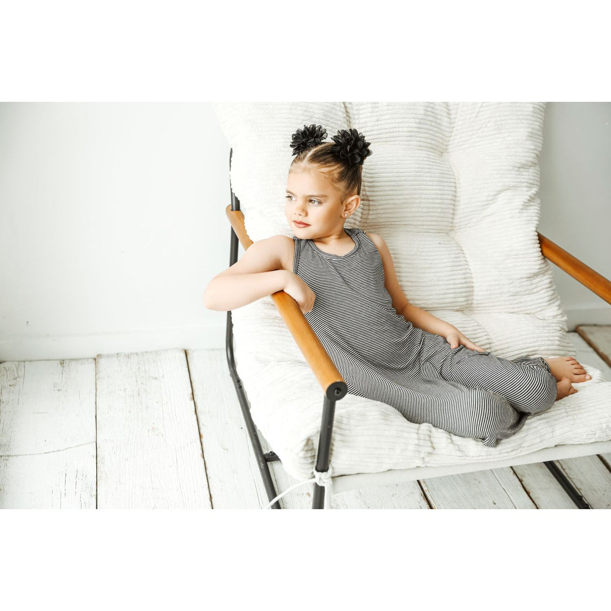 Be Mi Los Angeles romper with fine stripes, lightweight fabric, sleeveless design, and casual fit for warm weather.