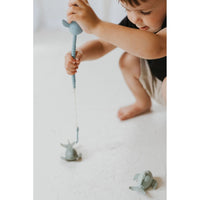 Colorful silicone fishing set toys for kids, featuring a variety of fishing rods and fish in vibrant silicone material.