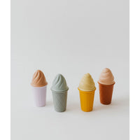 Colorful silicone ice cream cone toys by ShopMyLittleSongbird, soft and flexible silicone material, perfect for play and imaginative fun.