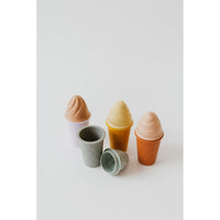Colorful silicone ice cream cones toy set from ShopMyLittleSongbird, featuring soft, flexible silicone cones perfect for imaginative play.