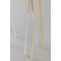 Wooden toddler clothes rack from ShopMyLittleSongbird, featuring a sturdy wooden frame with hanging space for children's clothing.