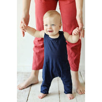 Navy romper by Be Mi Los Angeles featuring a stylish, casual design perfect for warm weather.