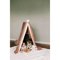 Wooden toddler clothes rack from ShopMyLittleSongbird, featuring a sturdy wooden toy storage solution for children's clothing.