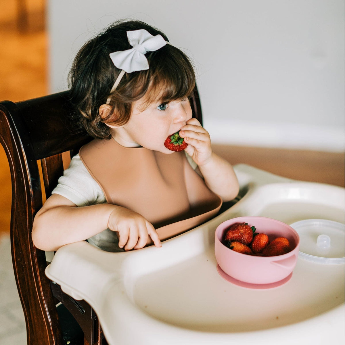 Silicone bib from ShopMyLittleSongbird with adjustable neck strap and colorful design, ideal for messy eaters and baby feeding.