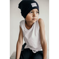Organic oversized beanie by Be Mi Los Angeles, featuring a soft knit texture and relaxed fit in natural earthy tones.