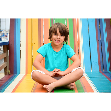 Raw Edge Tee Aqua - Be Mi Los Angeles