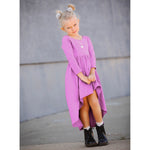 Organic Giselle Dress Long Sleeve Purple - Be Mi Los Angeles