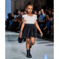 Be Mi Los Angeles high-low tutu skirt in soft fabric, featuring a layered, flowing design perfect for stylish, playful outfits.