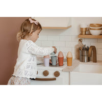 Colorful silicone ice cream cones from ShopMyLittleSongbird, designed as playful silicone toys for children.