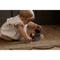 Colorful silicone stacking toy for children by ShopMyLittleSongbird, featuring stackable cups in bright, playful design.