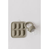 Silicone fruit feeder and ice tray set by ShopMyLittleSongbird, showing colorful silicone tools on a white background.