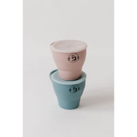 Silicone collapsible snack cup bowl by ShopMyLittleSongbird, featuring a flexible, portable design for kids' snacks.