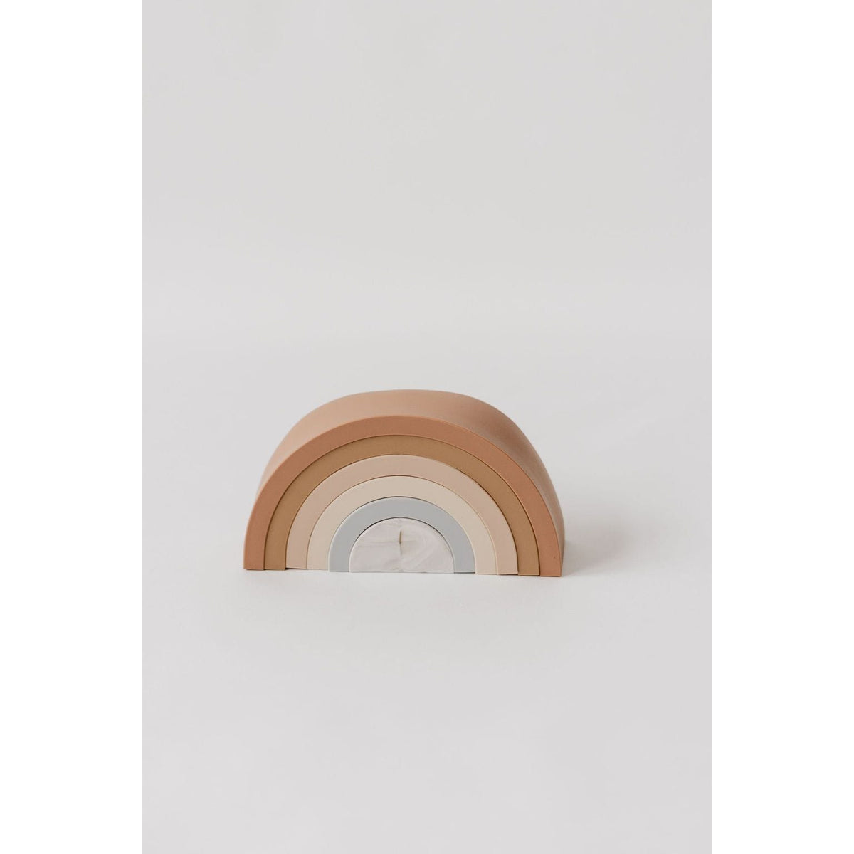 Colorful silicone stacking rainbow toy by ShopMyLittleSongbird, featuring vibrant, smooth silicone arcs for creative play and sensory development.
