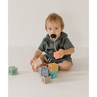 Colorful silicone blocks set for children, featuring numbered and lettered shapes for educational play, by ShopMyLittleSongbird.