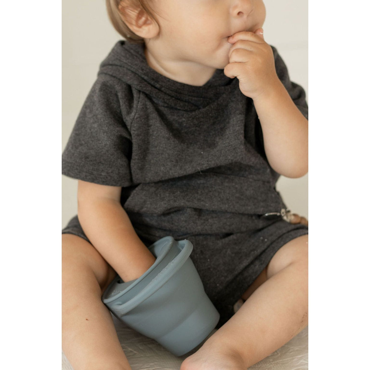 Silicone collapsible snack cup bowl by ShopMyLittleSongbird, showing flexible, colorful silicone material for easy storage and use.