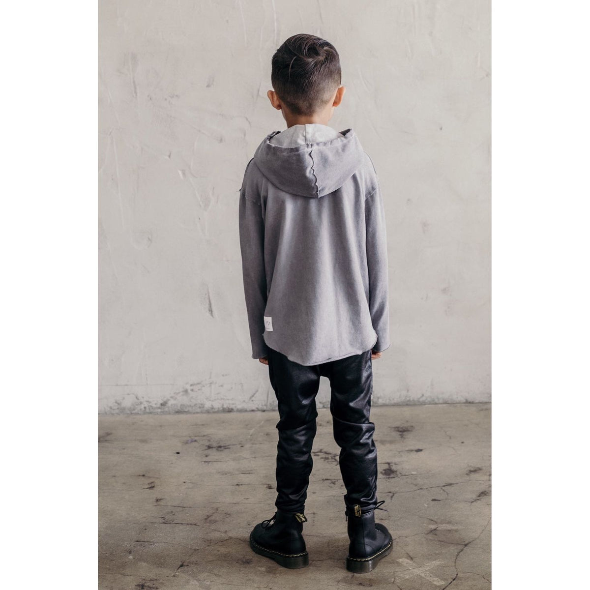 Red organic Benji hoodie from Be Mi Los Angeles, a comfortable sweatshirt with a casual fit and brand logo detail.
