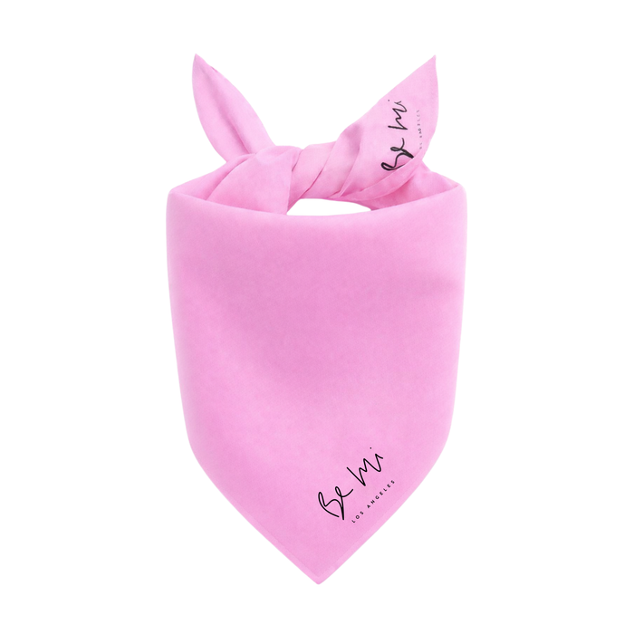 Pink Be Mi Los Angeles logo bandana featuring the brand's distinctive design and vibrant color, perfect for accessorizing.