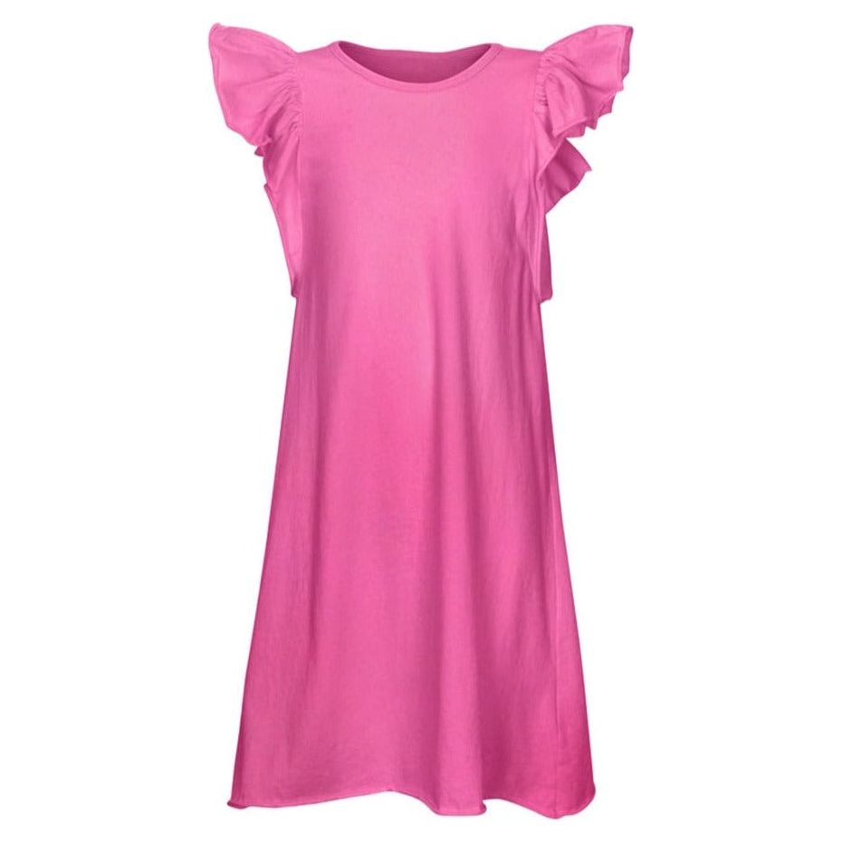 Be Mi Los Angeles Valentina Ruffle Dress, stylish dress with flowing ruffles and feminine design, shown on a model.