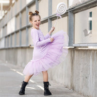 Be Mi Los Angeles Zuri tutu dress for girls, pink and white layered tulle with floral accents, perfect for special occasions.