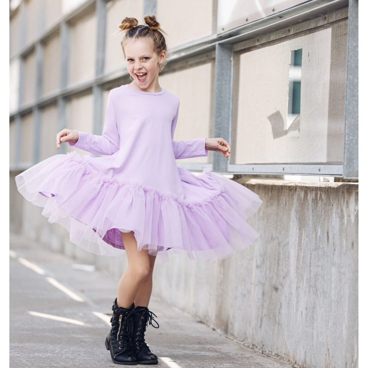 Be Mi Los Angeles Zuri Tutu Dress for girls, pink tulle dress with floral accents, perfect for special occasions and parties.