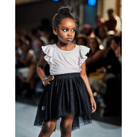 Be Mi Los Angeles high low tutu skirt in soft pastel colors, flowing tulle fabric, stylish and elegant design.