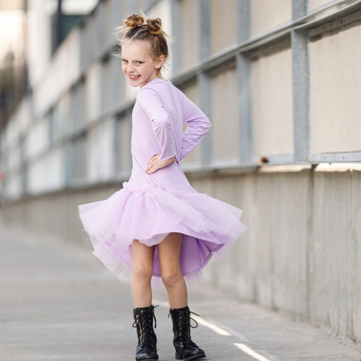 Be Mi Los Angeles ZURI tutu dress for girls, pink and white layered tulle with bow details, perfect for special occasions.