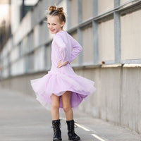 Be Mi Los Angeles ZURI tutu dress for girls, pink and white layered tulle with bow details, perfect for special occasions.