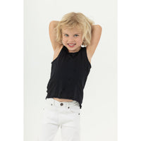 Black Asher Tank top by Be Mi Los Angeles, casual sleeveless tank with a relaxed fit, shown on a model.