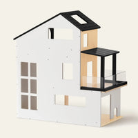 Tiny Land Sweetwood Edge Dollhouse by Tiny Land INC, featuring detailed miniature rooms and modern design, shown from the front.