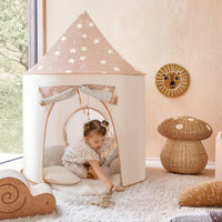 Tiny Land® Discovery 5-in-1 play tunnel with no balls, colorful fabric and mesh design for kids' active indoor play.