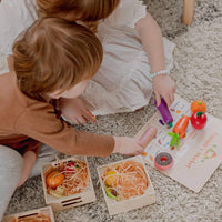 Tiny Land® Play Kitchen Accessories – Wooden Play Food for Play Kitchen: Pretend Cooking Set for Kids