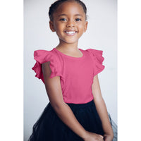 Be Mi Los Angeles Natalia Ruffle Top sleeveless, stylish blouse with ruffle details, perfect for casual or dressy occasions.