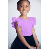 Be Mi Los Angeles Natalia sleeveless ruffle top shown in a soft pink color with delicate ruffle details.