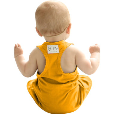 Be Mi Los Angeles Baby Romper Honey with soft fabric and cute design, perfect for comfortable infant wear.