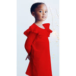 Organic Valentina Dress Long Sleeves Red - Be Mi Los Angeles