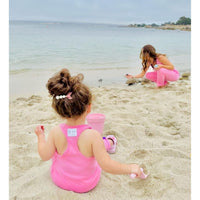 Be Mi Los Angeles Bubble Gum romper with playful design and comfortable fit, perfect for casual summer wear.