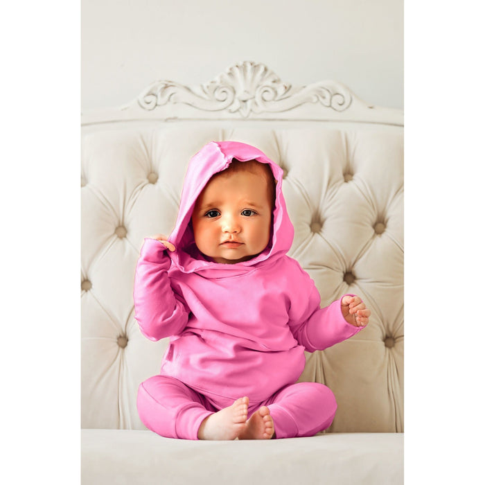 Organic Baby Malibu Pants by Be Mi Los Angeles in bubble gum pink, soft and comfortable baby pants with a cute, relaxed fit.