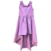 Purple Organic Giselle Dress by Be Mi Los Angeles, showcasing a flowing, stylish dress with a fitted waist and elegant design.