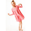 little girl wearinggorganic pink swing dress