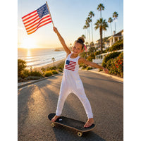 Be Mi Los Angeles Americana romper in black, featuring a stylish sleeveless design and comfortable fit for casual wear.