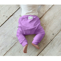 Organic Baby Malibu Pants in purple by Be Mi Los Angeles, soft and comfortable baby pants with a cozy fit.