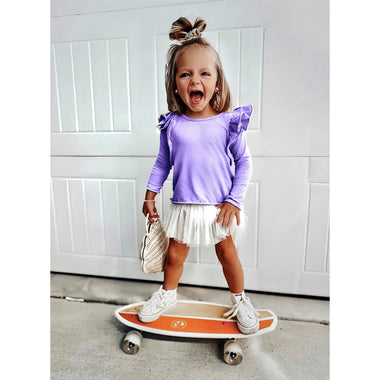 Natalia Ruffle Top Lavender - Be Mi Los Angeles